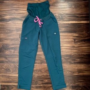 FIGS Yola Maternity Skinny Scrub Pants XS Caribbean Teal